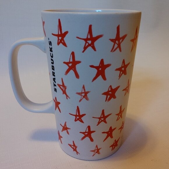 Starbucks Grande 16 Oz Red Crayon Scribble Stars W - Picture 2 of 4